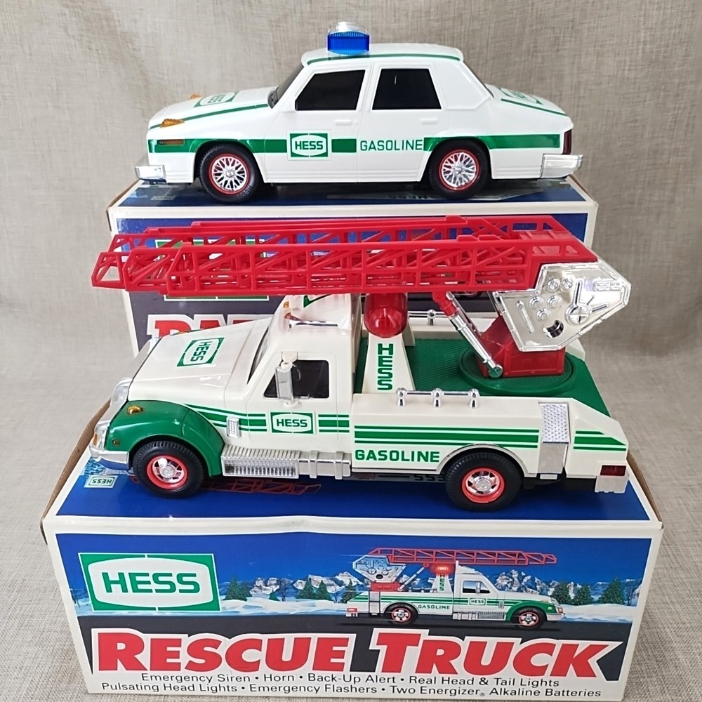 Lot of 2--Hess 1994 Rescue Truck and 1993 Patrol Car